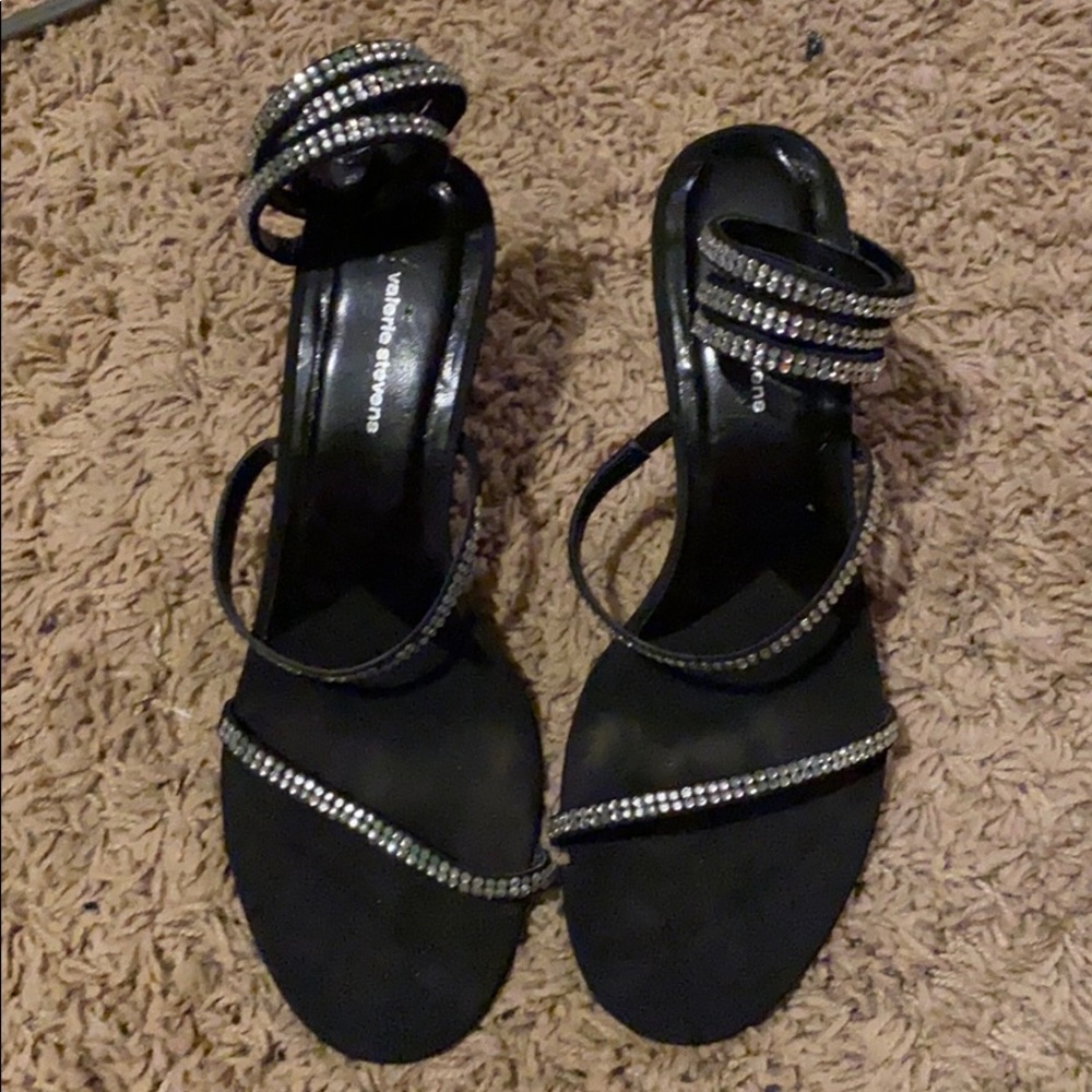 Valerie Stevens ankle wrap Rhinestone heel